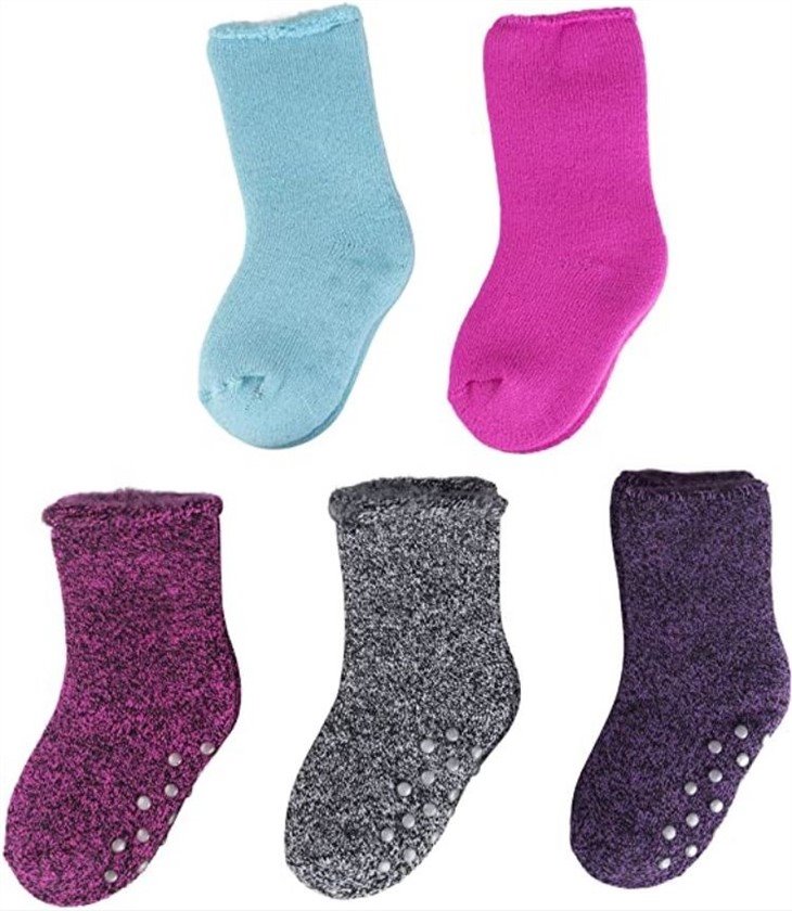 bulk+socks crew purple pink thermal socks