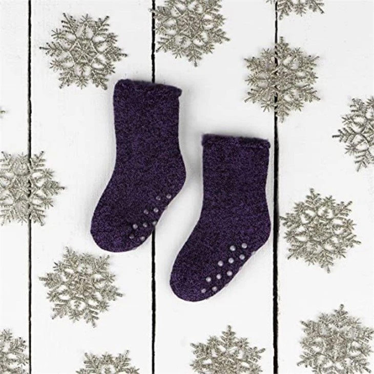 low price+socks crew purple pink thermal socks