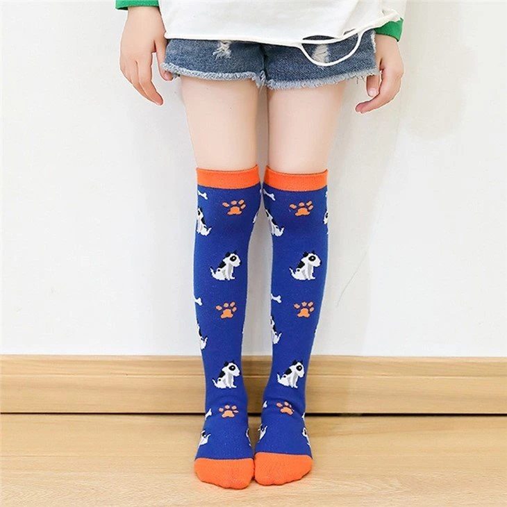 spring autumn warm cartoon over the knee kid stockings+free sample