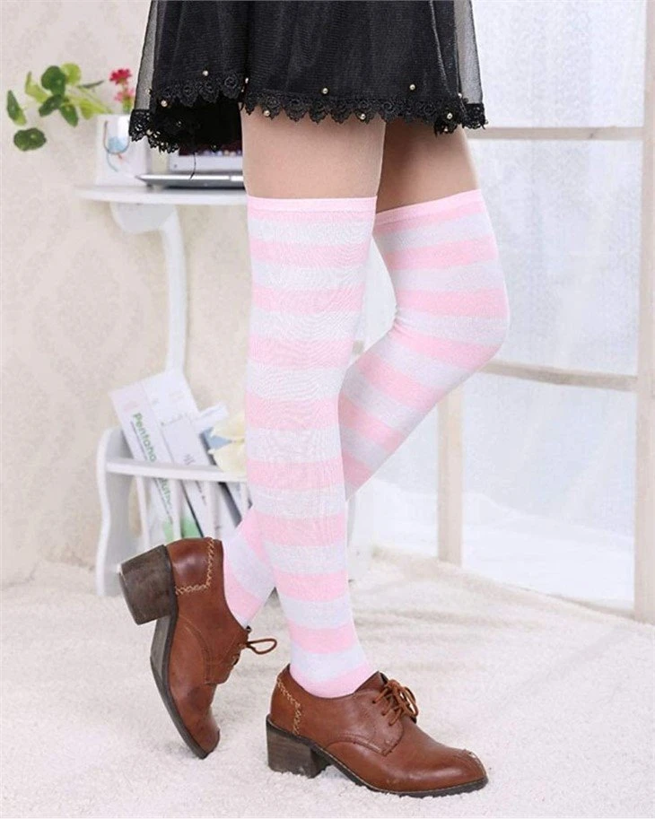 China striped crew size Boot socks (2)