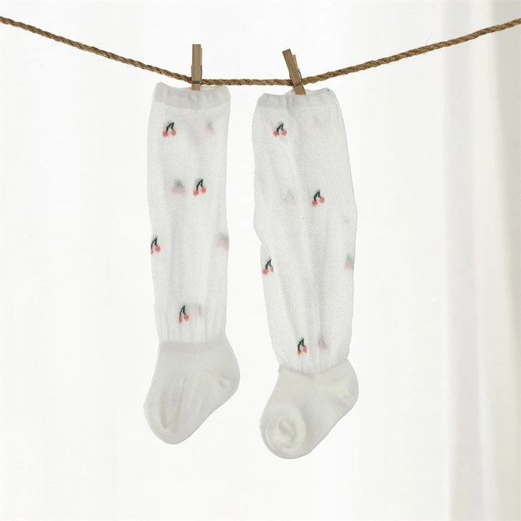 thin hollow high tube long newborn baby kid stockings+manufacturers