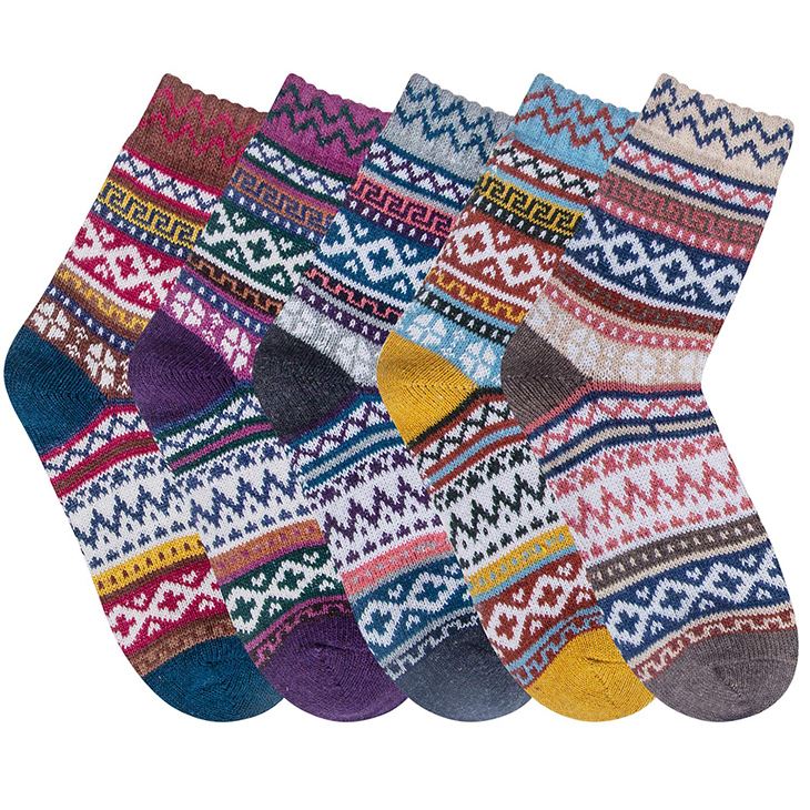 Wool Retro Warm Nordic Socks