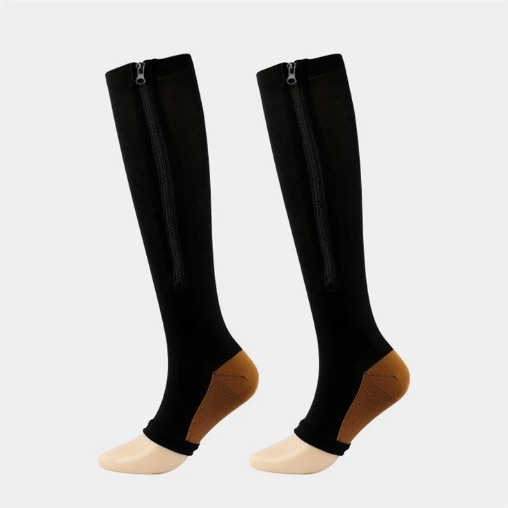 Zipper no toe varicose vein compression socks in stock